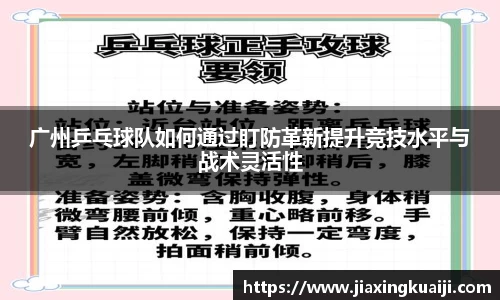 广州乒乓球队如何通过盯防革新提升竞技水平与战术灵活性
